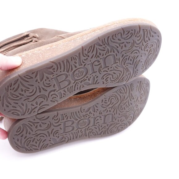 NWOB Born Viana Leather Suede Wedge Ankle Booties Brown Size 9.5 - Picture 6 of 9